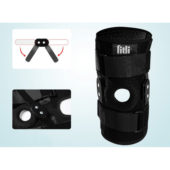 Genuchiera elastica, orteza cu stabilizare laterala detasabila, sustinere pentru genuchi cu compresie rotula - 2- Roveli