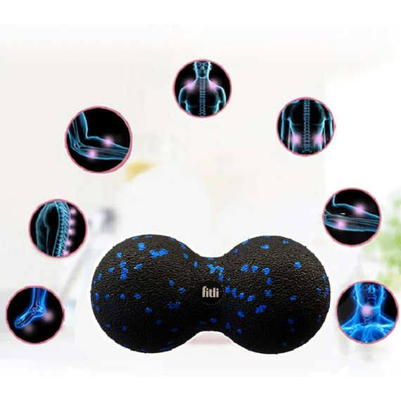 Set accesorii pentru masaj cu rola si mingii, Fitli, Albastru - 15- Roveli