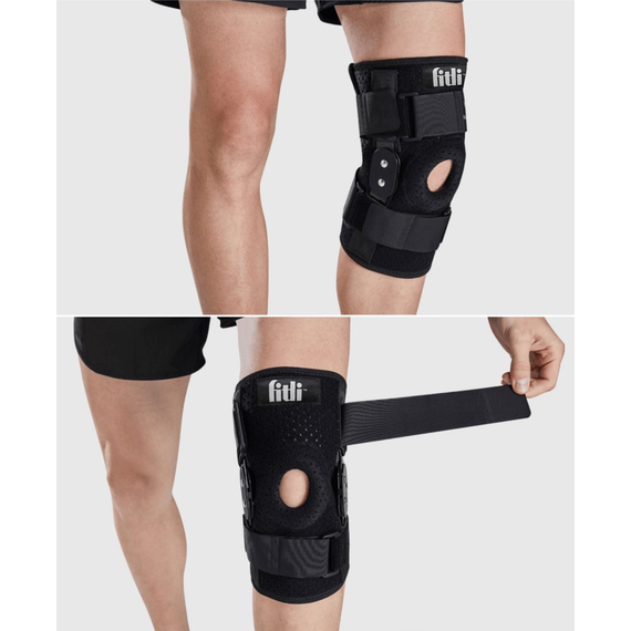 Genuchiera elastica, orteza cu stabilizare laterala detasabila, sustinere pentru genuchi cu compresie rotula - 5- Roveli