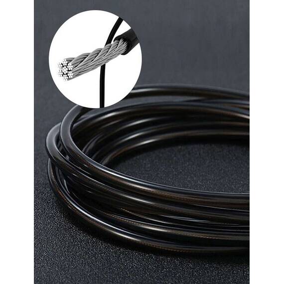 Coarda de sarit Crossfit cu rulmenti, 3m, Negru - 4- Roveli