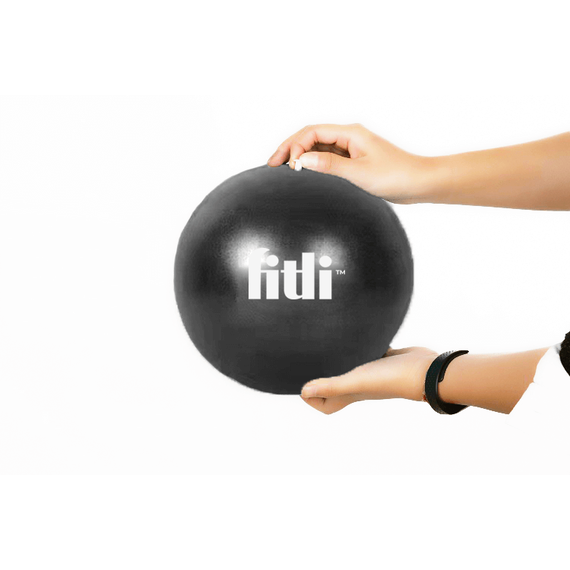 Minge fitness 22cm,FitLi,  pentru exercitii gimnastica, aerobic, pilates, recuperare, pompa inclusa, Negru - 3- Roveli