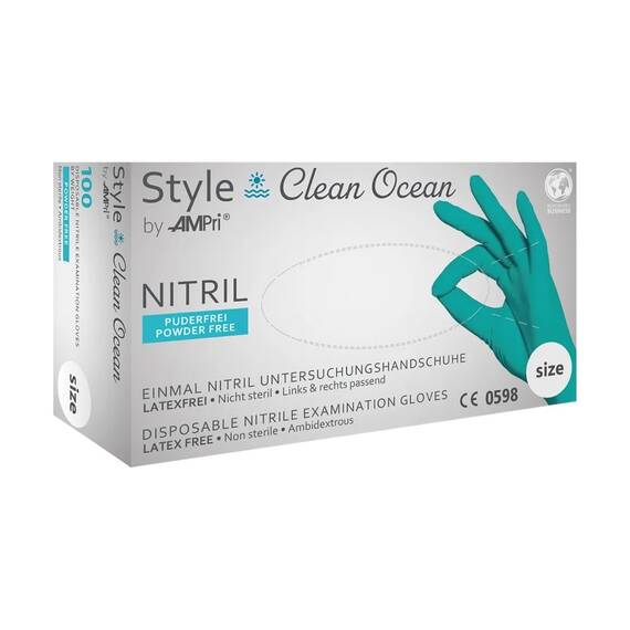 Manusi nitril Verzi CLEAN OCEAN- Med Comfort - 5- Roveli