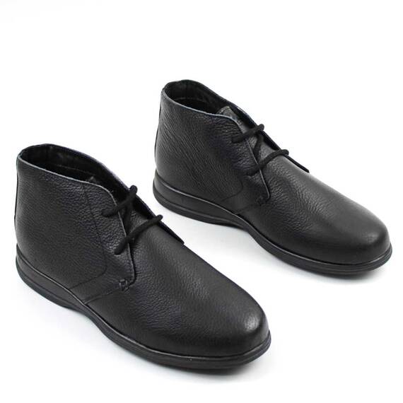 Ghete  pentru barbati , captusite , din piele naturala 4044-NEGRU/G, Culoare (12): Negru, Marime (12): 42 - 2- Roveli