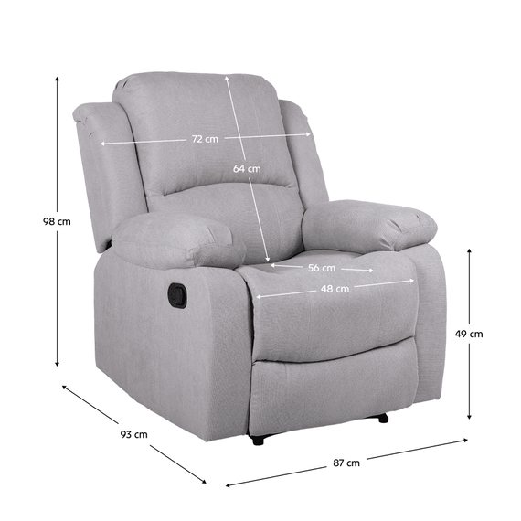 Fotoliu relaxant reglabil, material gri deschis, ASKOY NEW - 8- Roveli