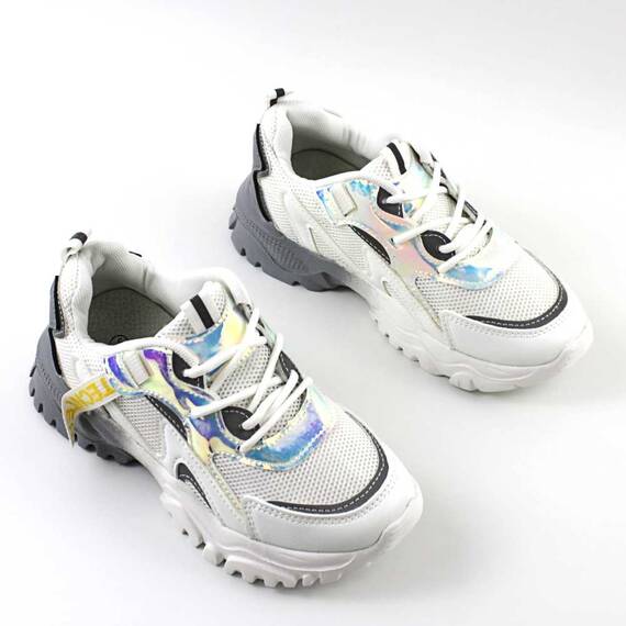 Pantofi sport pentru copii cu talpa usoara C10585-7-WHITE, Culoare (12): ALB/GRI, Marime (12): 35 - 2- Roveli