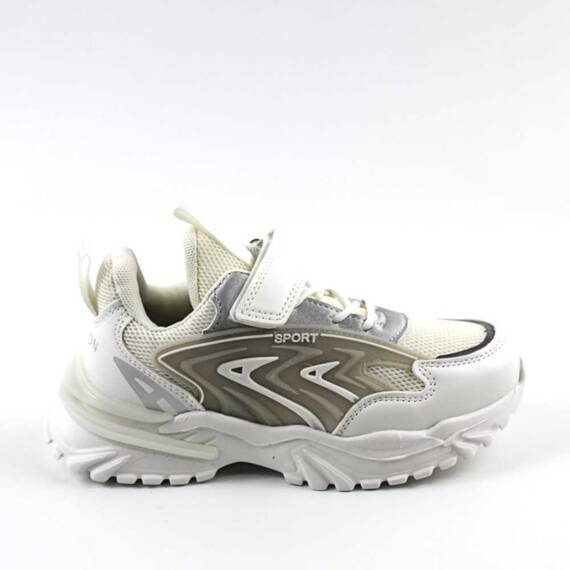 Pantofi sport pentru copii cu talpa usoara C10562-7-WHITE, Culoare (12): ALB/GRI, Marime (12): 35 - 3- Roveli