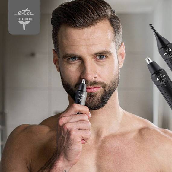Trimmer pentru nas si urechi ETA Tom 4340 90000, acumulator Li-Ion, autonomie 180 min, USB-C, accesoriu pentru sprancene - 4- Roveli