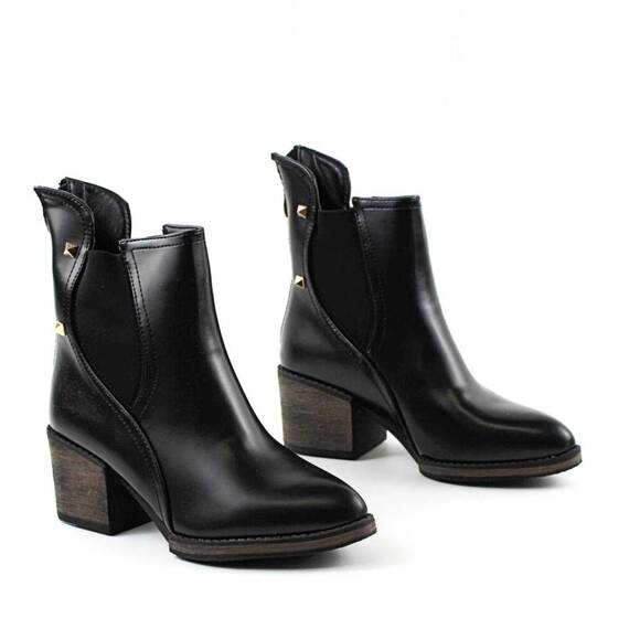 ​Ghete stil ciocate , de dama , cu tinte A10088-BLACK, Culoare (12): Negru, Marime (12): 37* - 2- Roveli