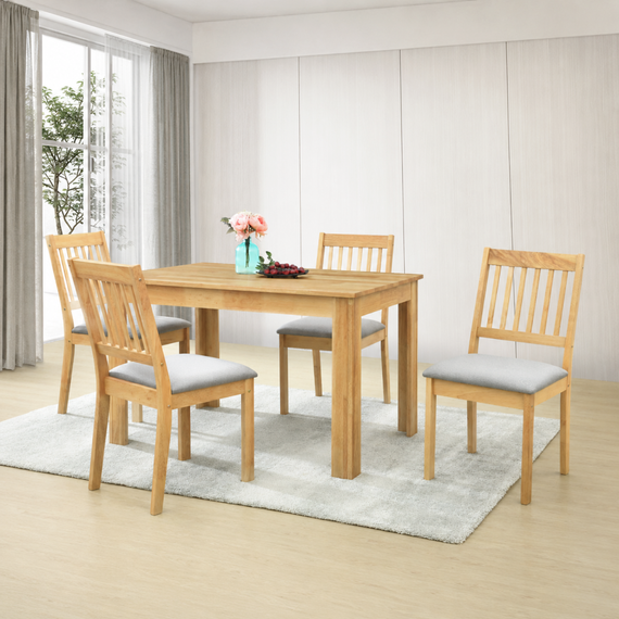 Set de sufragerie 1+4, lemn masiv, natural, TEDRO - 3- Roveli