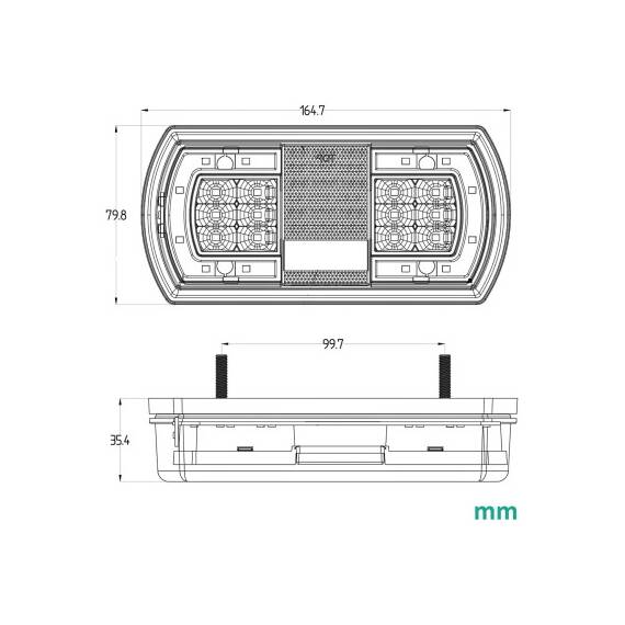 Lampa LED auto/remorca stanga sau dreapta 12V-24V GLO-TRAC stop, semnalizare, pozitie si iluminare numar Cod: TRS030A - 2- Roveli