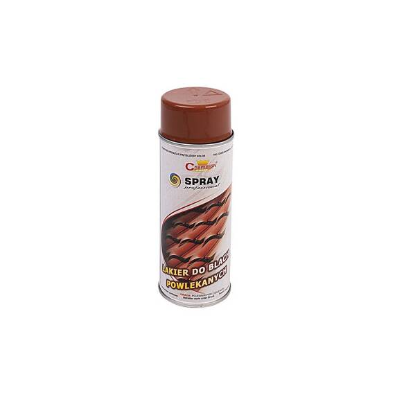 Spray vopsea pentru tabla si acoperis maro aprins Champion profesional 400ml Cod: RAL8004 - 2- Roveli