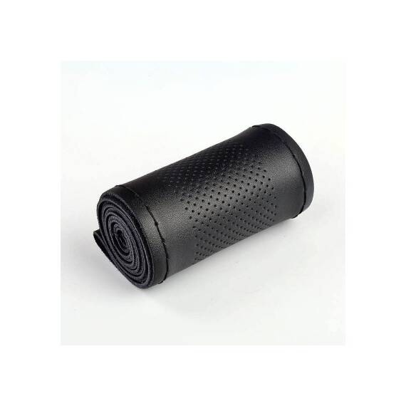 Husa volan auto cu ac si ata imitatie piele perforata marime M 37-38 cm negru Cod: WK-1001 - 4- Roveli