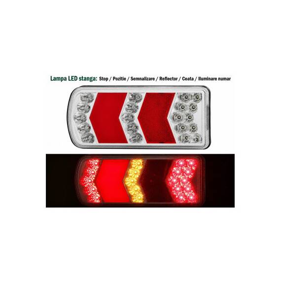 Lampa LED remorca 12V-24V GLO-TRAC stop, semnalizare, pozitie, numar, ceata sau mers inapoi Cod: TRS006 - 8- Roveli