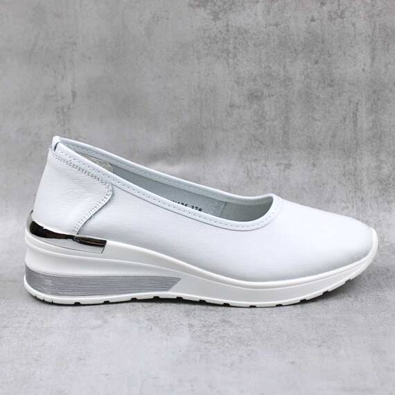 Mocasini de dama , practici si usori , din piele naturala  AW175-WHITE - 3- Roveli