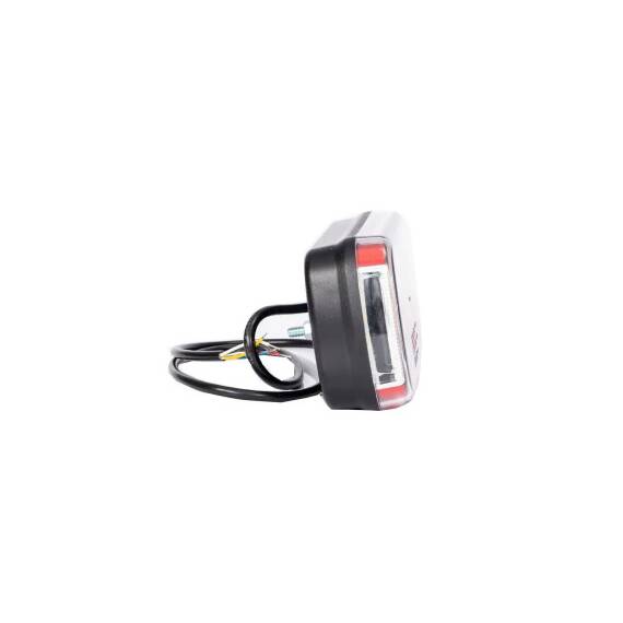 Lampa spate LED 6 functii 12V-24V cu ceata si iluminare numar mufa Fristom Cod: FT-130 PM - - Roveli