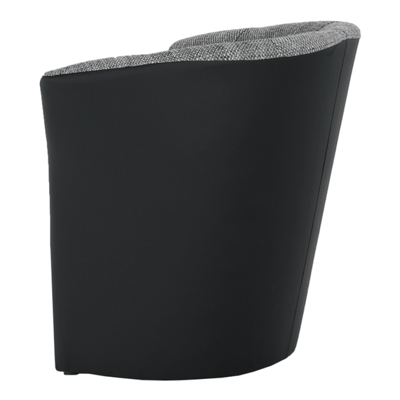 Fotoliu de club, piele eco Damasko negru/material gri, CUBA - 5- Roveli