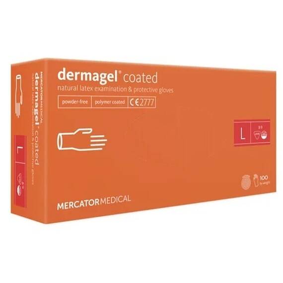 Manusi examinare Latex, nepudrate, Dermagel - 5- Roveli