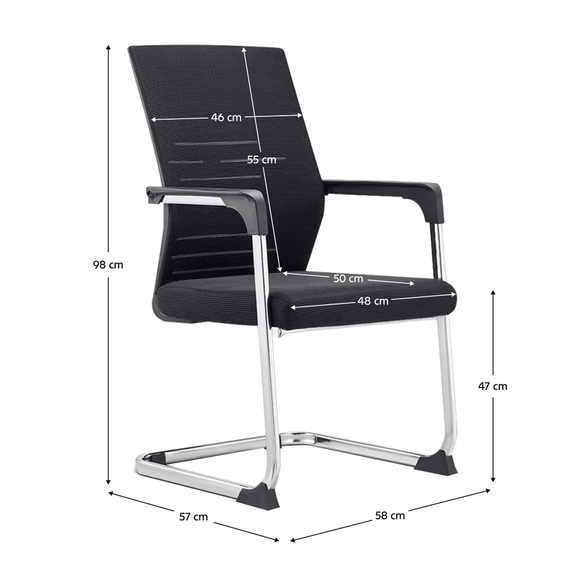Scaun de conferinta, negru/crom, SALMAN NEW - 4- Roveli