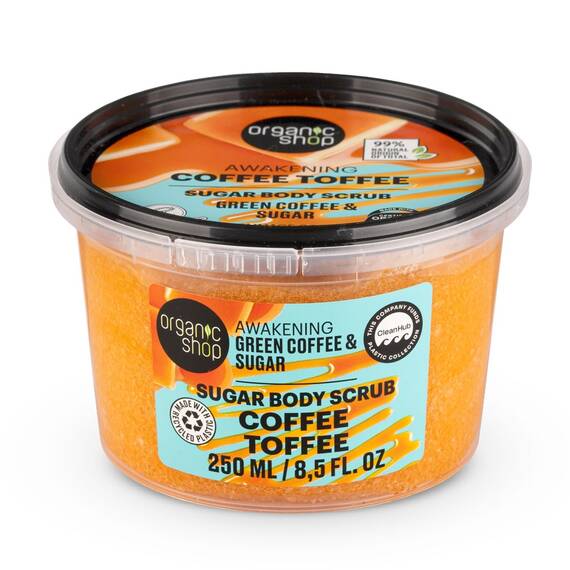 Scrub de corp Organic Shop cu cafea verde si zahar 250 ml - - Roveli
