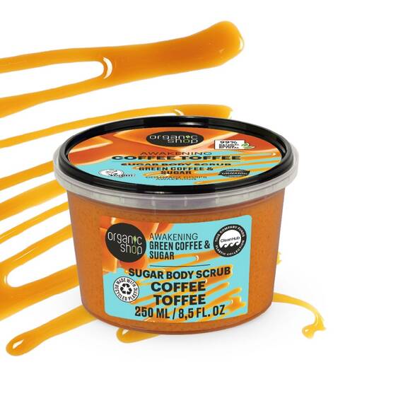 Scrub de corp Organic Shop cu cafea verde si zahar 250 ml - 2- Roveli