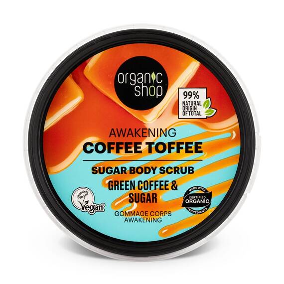 Scrub de corp Organic Shop cu cafea verde si zahar 250 ml - 3- Roveli