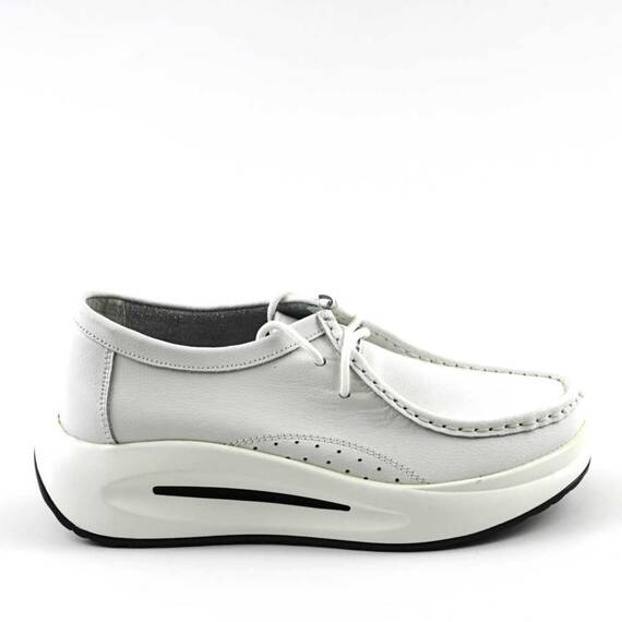​Pantofi de dama , cu platforma , din piele naturala  WKS02-WHITE/X, Culoare (12): Alb, Marime (12): 37 - 3- Roveli