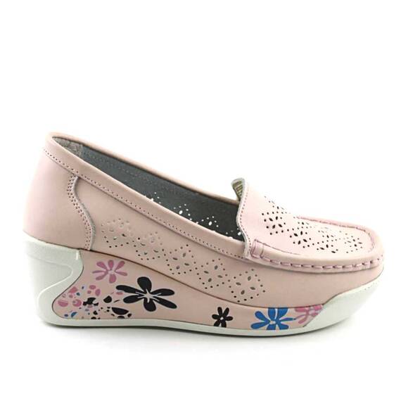 ​Pantofi de dama , cu platforma , din piele naturala  WKS05-PINK/X, Culoare (12): Roz, Marime (12): 37 - 3- Roveli