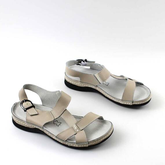 Sandale dama , comode , din piele naturala KT07-BEIGE/X, Culoare (12): Bej, Marime (12): 37 - 2- Roveli