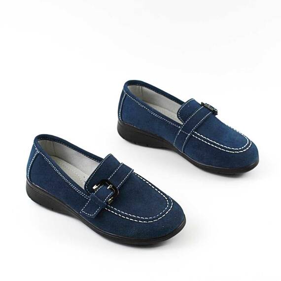 ​Pantofi comozi de dama , din piele naturala JY3151-GREEN/X, Culoare (12): Bleumarin, Marime (12): 37* - 2- Roveli