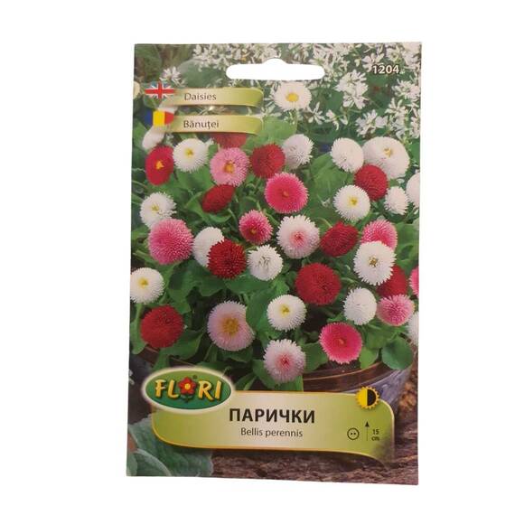 Seminte flori Bellis (Paralute)/ Bellis perennis largeflowered mixed 600 sem - - Roveli