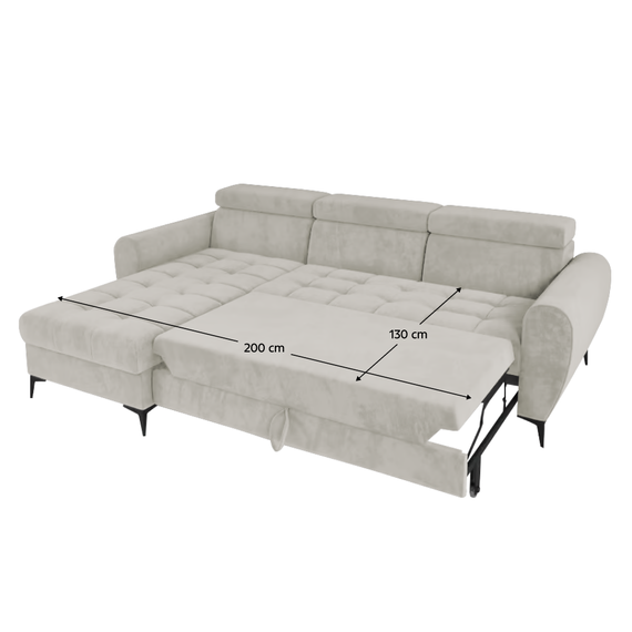 Set canapele de colt, crem, pe stanga, BARTY ROH - 5- Roveli