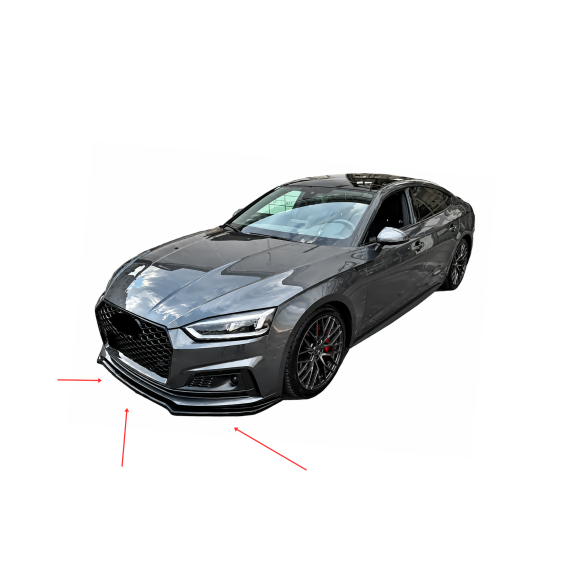 Spoiler prelungire bara fata Audi A5 S-Line S5 F5 Coupe Sportback 2017-2019 ABS negru Piano Cod: LSP3004 - 2- Roveli