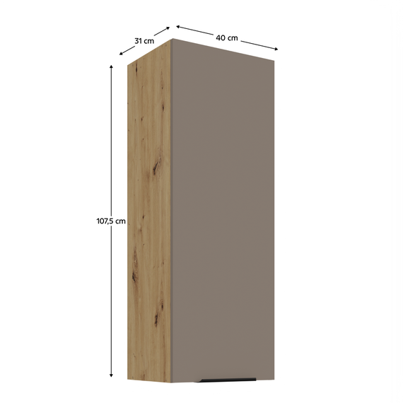 Dulapior superior, sandgrau/stejar artisan, FRISBO 40 G-108 1F - 3- Roveli