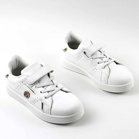 Pantofi sport pentru copii, cu accesoriu auriu LP311Y-WHITE/G, Culoare (12): Alb, Marime (12): 35 - 2- Roveli
