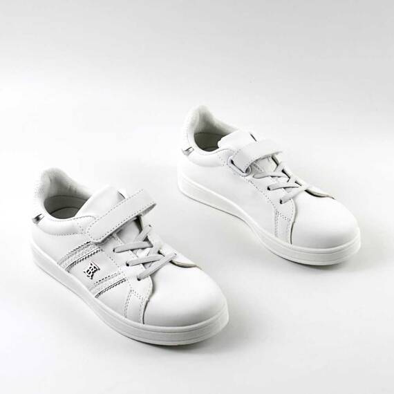 Pantofi sport pentru copii, cu accesoriu argintiu LP313Y-WHITE/S, Culoare (12): Alb, Marime (12): 30 - 2- Roveli