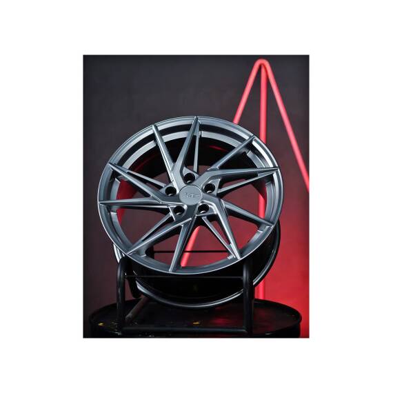 Jante AGT 18x8 ET35 5x112 gri antracit hyper black compatibile Audi BMW Volkswagen Mercedes Skoda Seat Cod: AGT 18259-0108 - 3- Roveli