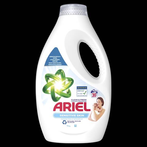 Detergent de rufe lichid Ariel Sensitive, automat, 1.1 L, 20 spalari - - Roveli