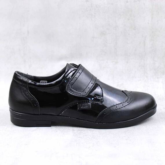 Pantofi stil Oxford , pentru copii , din piele naturala 3228-NEGRU/NEGRU, Culoare (12): Negru, Marime (12): 30 - 3- Roveli