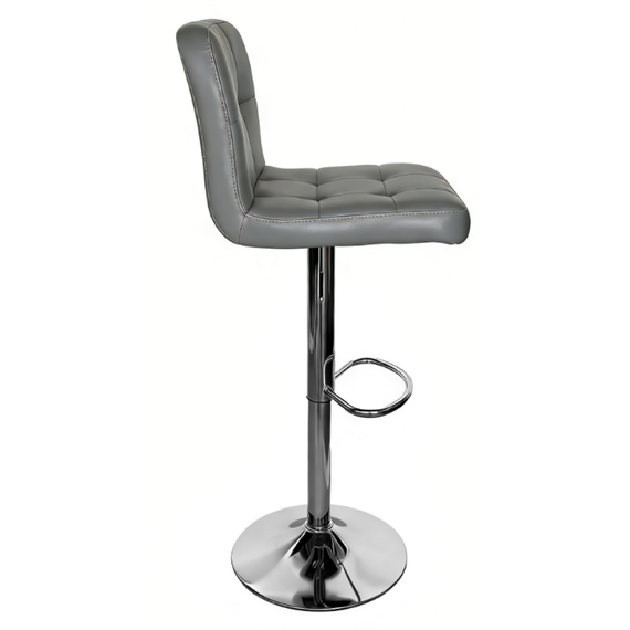 Scaun bar, piele ecologica gri/crom, KANDY 2 NEW - 4- Roveli