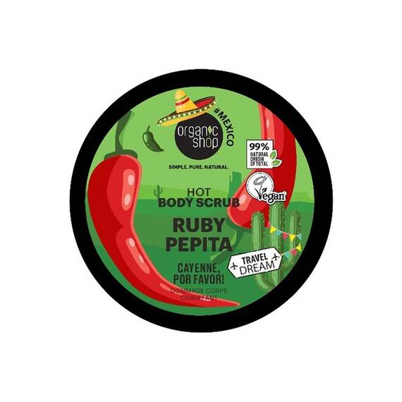 Scrub de corp cu efect de incalzire Organic Shop Ruby Pepita Cayenne, Por Favor 300 ml - 2- Roveli