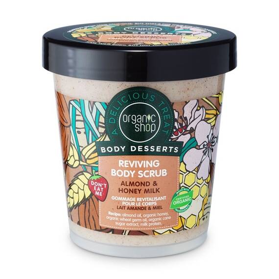 Scrub de corp Organic Shop Body Desserts cu ulei de migdale, scortisoara si miere 450 ml - - Roveli