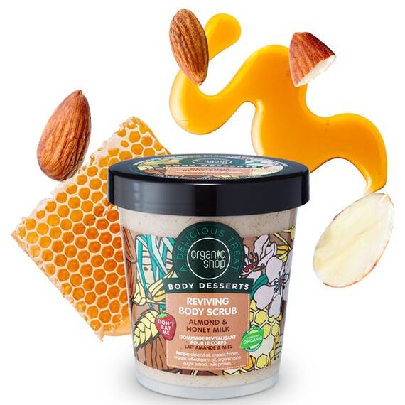 Scrub de corp Organic Shop Body Desserts cu ulei de migdale, scortisoara si miere 450 ml - 2- Roveli