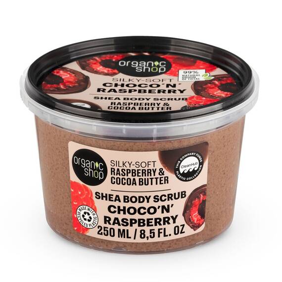 Scrub de corp Organic Shop cu zmeura si cacao 250 ml - - Roveli