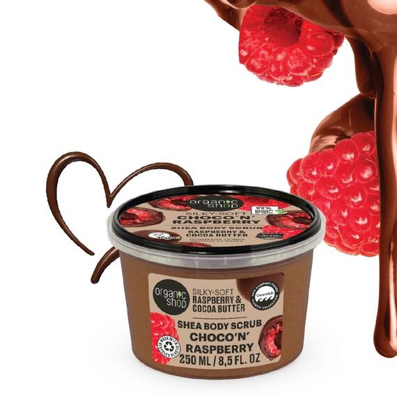Scrub de corp Organic Shop cu zmeura si cacao 250 ml - 2- Roveli