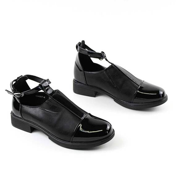 ​Pantofi de dama , cu bareta pe glezna E9197-2-BLACK, Culoare (12): Negru, Marime (12): 39 - 2- Roveli