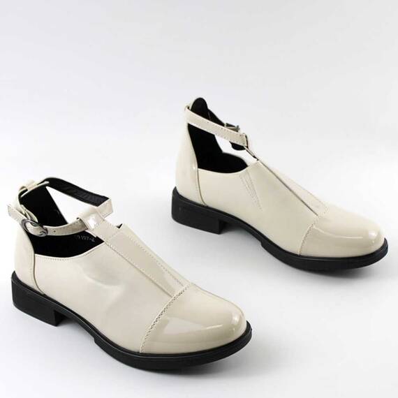 Pantofi de dama , cu bareta pe glezna E9197-2-BLEIGE, Culoare (12): Bej, Marime (12): 36 - 2- Roveli