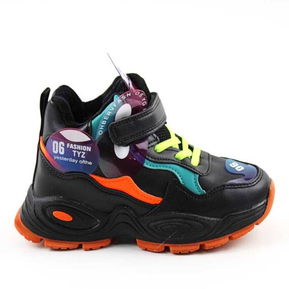​Ghete captusite pentru copii , multicolor C30485-BLACK, Culoare (12): NEGRU/MULTICOLOR, Marime (12): 34 - 3- Roveli