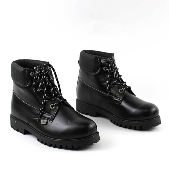 Bocanci imblaniti , unisex , din piele naturala 2348-NEGRU/1X, Culoare (12): Gri + Negru, Marime (12): 38 - 2- Roveli