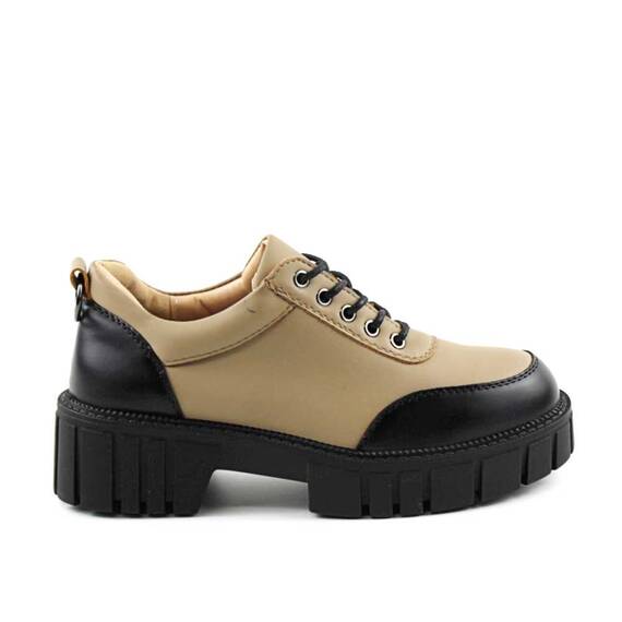 Pantofi de dama , cu talpa groasa A10320-KHAKI, Culoare (12): NEGRU/KAKI, Marime (12): 38 - 3- Roveli