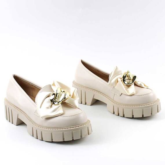 Pantofi de dama , cu talpa groasa  si funda decorativa A10323-BEIGE, Culoare (12): Bej, Marime (12): 36 - 2- Roveli